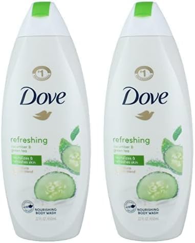 Dove go fresh Refreshing Body Wash Revitalizes and Refreshes Skin Cucumber and Green Tea Effectively Washes Away Bacteria While Nourishing Your Skin 12 oz (Pack of 2)