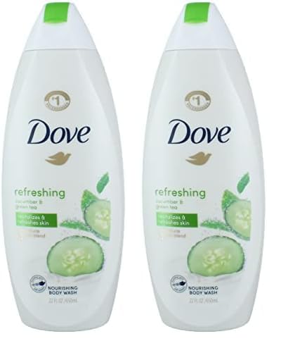 Dove go fresh Refreshing Body Wash Revitalizes and Refreshes Skin Cucumber and Green Tea Effectively Washes Away Bacteria While Nourishing Your Skin 12 oz (Pack of 2)