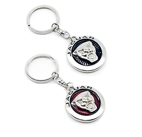 Arkosknight Creative Car Logo Keychain For Car 3D Chrome Metal Alloy Key Chain Gifts For Women And Men Keyring Universal Size(Jagvar Black) #TOP2