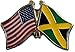 ee Metal Lapel Pin - American and World National Flag Crossed - Jamaica