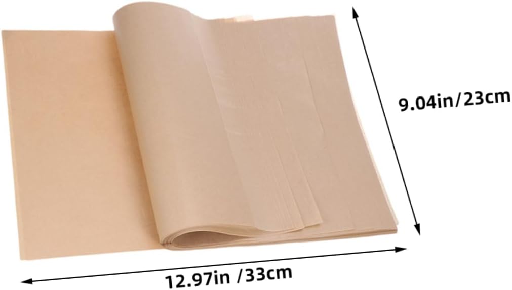KICHOUSE 100pcs Parchment Paper Sheets for Baking Non-stick Cooking Paper Oil Baking Supply for Oven and Air Fryer Unbleached for Cakes and Cookies
