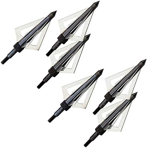 KingsArchery Crossbow Broadheads Tips 3-bladed (6-Piece Set) Razor Sharp Precision Piercing Cover