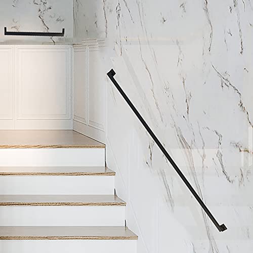 Garde-corps mural extérieur noir pour escalier de jardin avec kit de fixation - 6