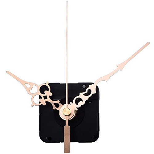 Mudder High Torque Golden Hands Clock Mechanism, 3/10 Inch Maximum Dial Thickness, 4/5 Inch Total Shaft Length