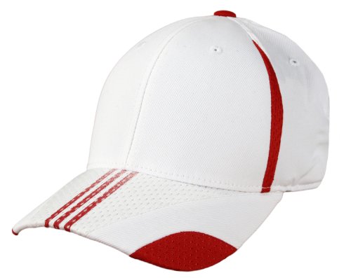 adidas Pro Shape Stretch Fit Climalite Hat (L/XL Flex Fit) White/Red