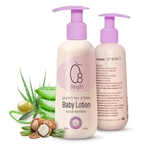 Oeight Baby Lotion is a natural body lotion for newborns and infants, ideal for sensitive skin. This gentle moisturizer soothes, softens, and nourishes, making it perfect for kidswith dry