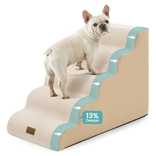 COZY KISS Wide Dog Stairs for Small Dog 22.6" H,