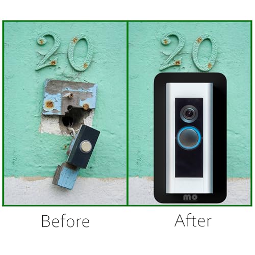 Mars Outpost Ohne Bohren Wandplatte für Videotürklingel Pro Kabel (Video Doorbell Pro 2 Wired) Montageplatte für Kabelgebunden Kamera Türklingel Plexiglas Platte für Festverdrahtet Spion Made in EU