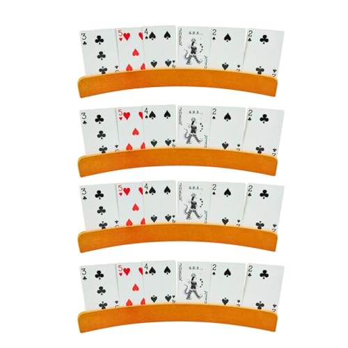Boono カードスタンド 木製 カードゲーム トランプ 麻雀 カード カード立て 湾曲 アール形 (32cm×4個セット) ((32cm×4個セット))