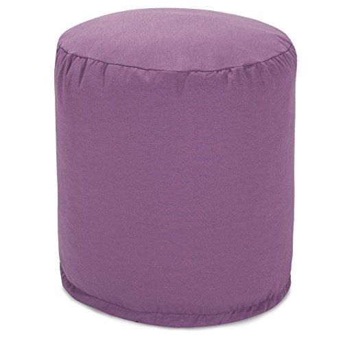 Majestic Home Goods Lilac Solid Indoor/Outdoor Bean Bag Ottoman Pouf 16" L x 16" W x 17" H