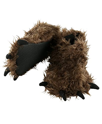 Lazy One Animal Paw Slippers for Kids and Adults, Fun Costume for Kids, Cozy Furry Slippers, Sasquatch (Bigfoot, X-Large)