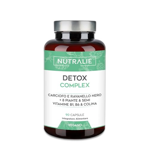 Detox Depurativo - Fegato - Cardo Mariano + Cholina + Carciofo + Ravanello Nero + 8 Piante e Semi - 90 Capsule Vegane Complex Nutralie