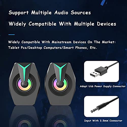 DHMKL Enceintes BibliothèQue Alimenté,Haut-Parleurs USB Filaires Bureau Subwoofer IndéPendant à Commande Filaire Haut-Parleurs D’Ordinateur RGB Cool Audio Bureau pour Ordinateur Portable - Les Beatles, Paul McCartney, John Lennon, RIngo Starr, George Harrison DHMKL Enceintes BibliothèQue Alimenté,Haut-Parleurs USB Filaires Bureau Subwoofer IndéPendant à Commande Filaire Haut-Parleurs D'Ordinateur RGB Cool Audio Bureau pour Ordinateur Portable – Image 6