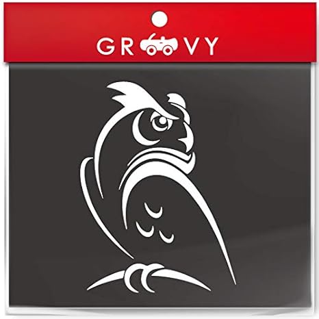 かっこいい ふくろう フクロウ 梟 ステッカー 開運 幸運 お守り かわいい おしゃれ 車 ブランド アウトドア シール おもしろ グッズ 防水 エンブレム アクセサリー ブランド 雑貨 1265 ホワイト ステッカー デカール 車 バイク Amazon