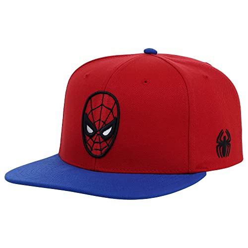 Marvel Spiderman Adult Fashion Adjustable Snapback Flat Bill Cap Red/Rbl #TOP18