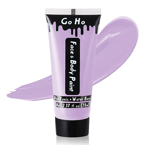 Go Ho Pastel Purple Body Paint Washable(2.37oz/pc) Water Based Cream Lavender Face Body Paint for SFX Cosplay Ursula Costumes Festivals Halloween Makeup