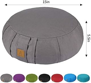FelizMax Round Zafu Meditation Cushion, Zabuton Meditation Pillow, Yoga Bolster/Pillow, Floor seat, Zippered