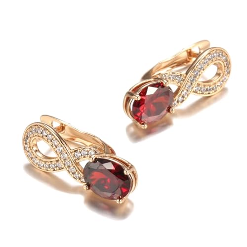 Bijoux vintage en or rose 585 : applique murale fleur en zircon rouge