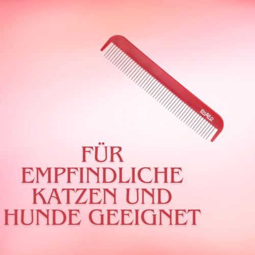 EHASO Langlebiger Entwirrungskamm für Hunde, rotierende Zähne,18 cm