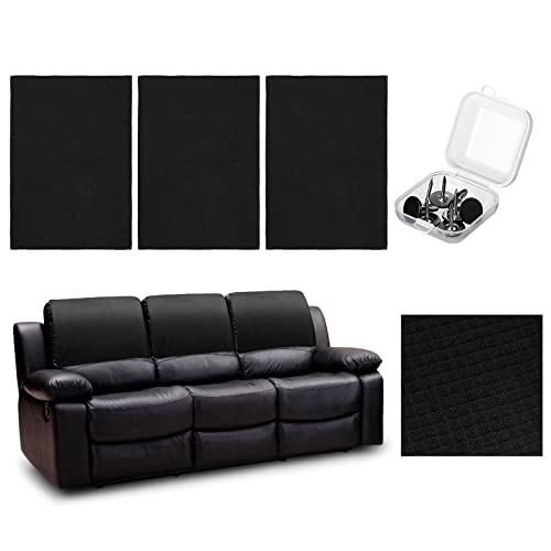 Yinkin 3 Pcs Recliner Headrest Cover Headrest Protector For Recliner Sofa Chair Small Checks Couch Head Covers Head Protector For Recliner Slipcovers Sofa, 26.77 X 16.93'' (Black) #TOP22
