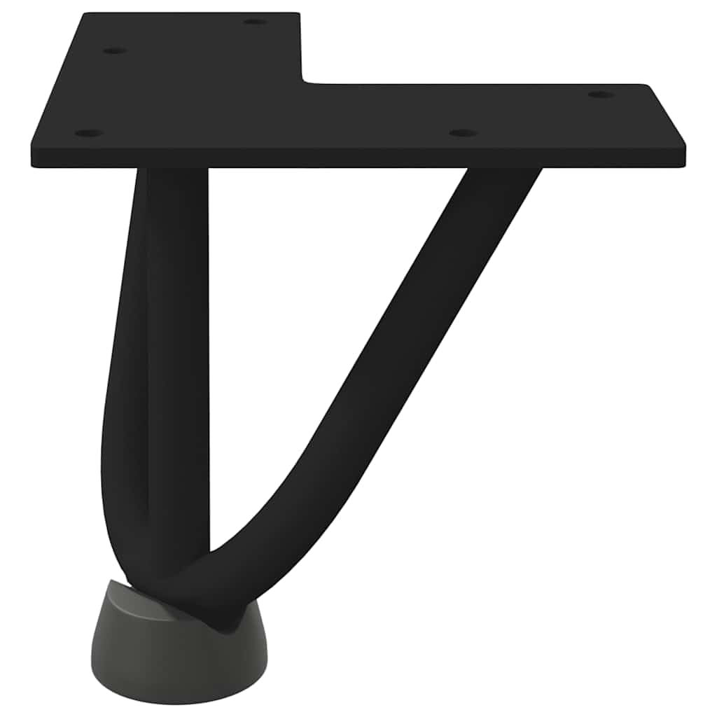 Nogi do włosów do stolika kawowego, zestaw 4 sztuk, czarne, 10 cm, masywna stal, regulowana, stabilna podstawa meblowa, design "zrób to sam", część zamienna