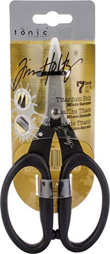 Tonic Studios Tim Holtz 817 Kushgrip Non Stick Micro Serrated Snips, 7