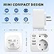 6-in-1 USA Adapter Steckdose, Adapter USA Deutschland Stecker mit 3USB 1USB C (3.4A), Reiseadapter USA Steckdosenadapter Reisestecker Stromadapter für Amerika Kanada Thailand Mexiko