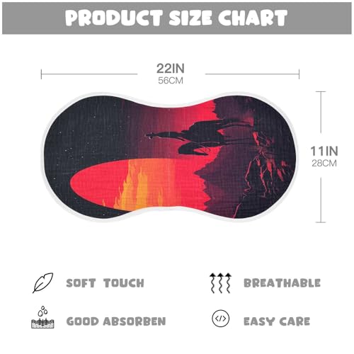 JUZIHAI 4Pack Sunset Cowboys Baby Burp Cloths Soft Cotton Burp Rags,Super Absorbent Burp Cloth Bag for Newborn Baby Boys/Girls4