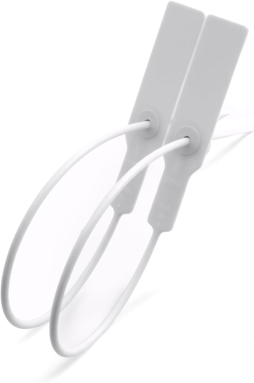 100 Plastic Security Seals,Pull Tite Tags Numbered Disposable Self-Locking,Tamper Tie 280mm Length,Use for Truck,Trailer,Container,Bag Mark,Anti Opening Package (White)
