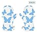 tplaotee Fashion Blue Butterfly White cute snow mittens waterproof gloves winter waterproof Size M mitones para mujer