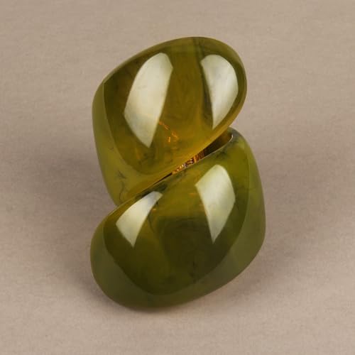 Bjesinmo Chunky Twisted Bracelets Bangles Green Acrylic Bracelets for Women by Bjesinmo - Used condition - Image 5