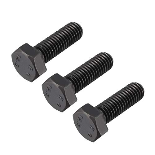 Image of uxcell M8x25mm Hex Head Left Hand Screw Bolts Fastener Carbon Steel Black 3pcs