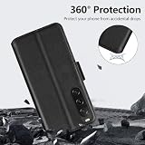 Chalk & Hide - Prawdziwa Skóra Trzepnięcie Portfel Etui Pokrowiec do Sony Xperia 10 V (2023), z Blokowanie RFID Gniazdem na Kartę, Zamknięciem Magnetycznym i Stojakiem - Czarny