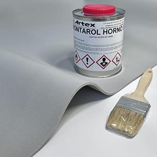 Kit para tapizar techo de coche y puertas - 2 Metros x 1,45 m de tela Gris foamizada + 1 L de cola...