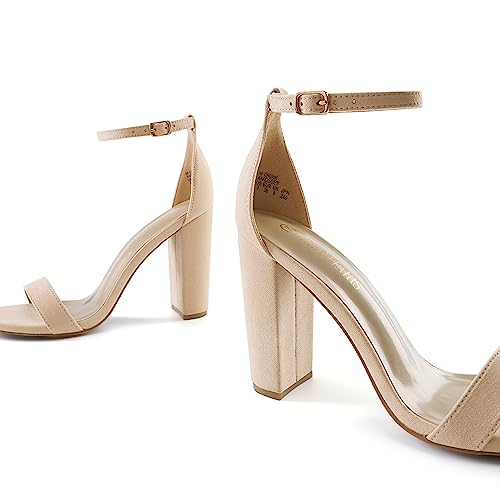 DREAM PAIRS Women's Hi-Chunk High Heel Pump Sandals4