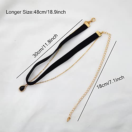 Momocat Black Teardrop Velvet Choker Necklace For Women Layered Goth Tatoo Choker Neck Chokers Black Chockers Gothic Chocker Victorian Necklace Aesthetic Vampire Necklaces For Womens Teen Girls #TOP3