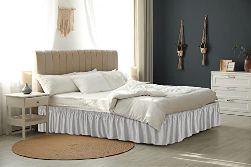 Ruffled Light Grey Full Bed Skirt – Hotel-Quality Ruffles For Full Beds With 18 In. Drop – Elastic Wrap Around Dust Ruffle Full Bedskirt For Easy Fitting With Brushed Fabric By Cgk Unlimited #TOP5