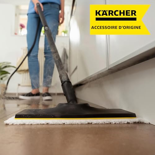 Kärcher Bonnettes pour Buse de Sol en Microfibre EasyFix, pour Nettoyeurs Vapeur SC Kärcher, avec Système Auto-Agrippant et Languette de Pied, 2 Pièces