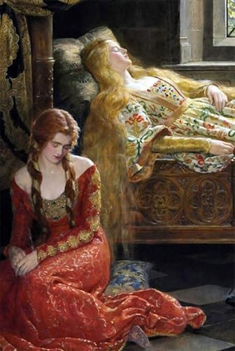 Pintura mural de La Bella Durmiente de John Collier en lienzo impreso de alta fidelidad