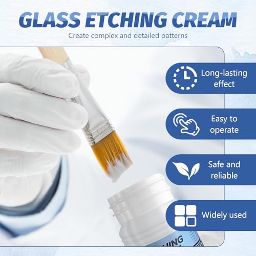 KEORHEZ 160g Ätzpaste Für Glas Erstellen Sie Einen Matten Textureffekt Ätzpaste Wird Für DIY-Kreationen Kunstwerke Weingläser Glastüren Und -Fenster Lampenschirme Usw Verwendet