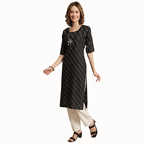 Image of Pinkmint Women's Crepe Floral Regular Kurta