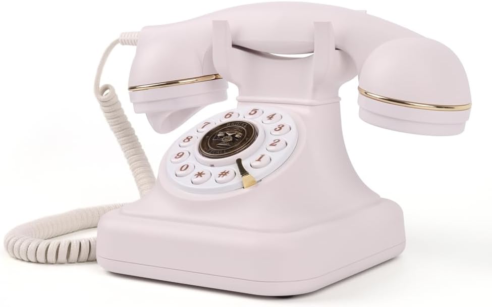 Luxury Retro Audio Guest Book Wedding Phone, Record Guests Customized Audio Message with GuestBook,Audio Guest Book Wedding Phone,Birthday Party Confession Message Voicemail (White)