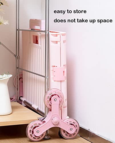 Faltbarer Trolley Aufbewahrungsbox - Tragbarer faltbarer Einkaufstrolley mit Deckel, Leichter Treppensteigwagen auf 8 Rädern – Bild 4