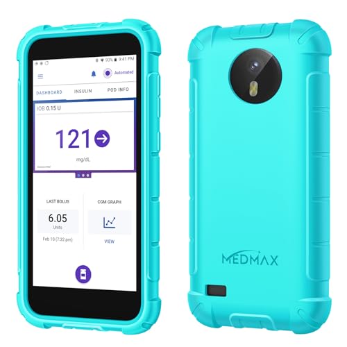 MEDMAX Silicone Case for Omnipod 5 Lightweight Shockproof Anti Slip Protective Cover Soft Gel Skin with Dexcom G7 Cutout (Mint Green)