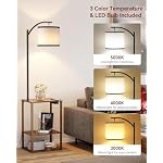 SUNMORY Floor Lamp with Table, End Table with Lamp, Shelves, Charging Station(USB & AC Port), 3-Color Temperature LED Bulb, Side Table Lamps for Living Room, Bedroom, Office, Rustic Brown - Image 2