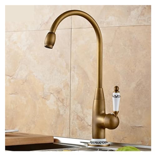 Robinet en bronze antique avec grue en céramique pour un style rétro chic - 4