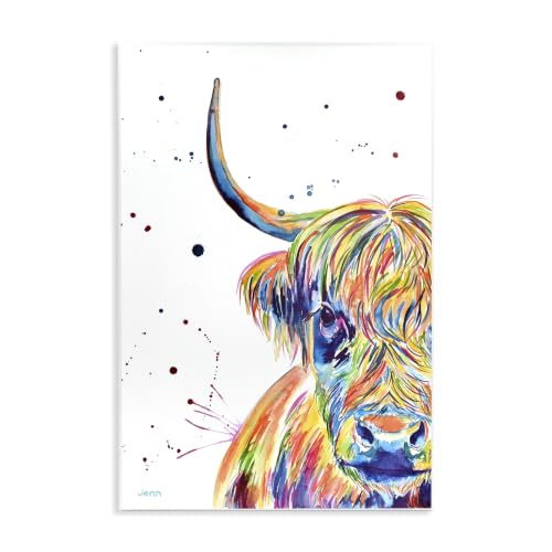 Vivid Cattle Face Modern Farm, 10 x 15 Inch Mounted Print on Wall Plaque