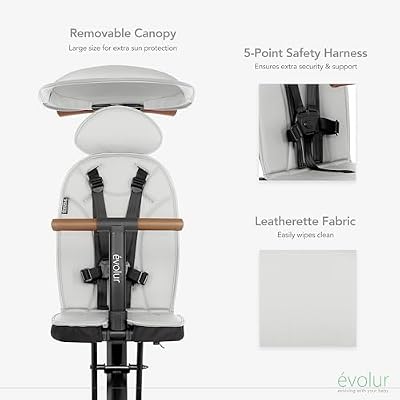 evolur Cruise Rider Stroller with Canopy, Lightweight Umbrella Stroller with Compact Fold, Easy to Carry Travel Stroller - Koala Gray