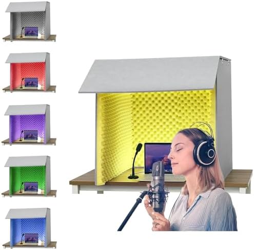 Portable Soundproof Vocal Booth, Acoustic Foam Recording Box for Home Office & Studio, 80x80 cm, Ideal Sound Isolation for Musicians & Podcasters