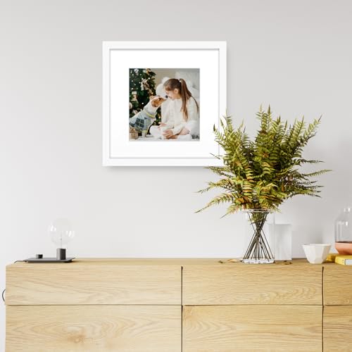 Image of Golden State Art, Smartphone Instagram Frame Collection, 12x12-inch Square Photo Wood Frames with Photo Mat & Real Glass for 8x8-inch Pictures, White by Golden State Art